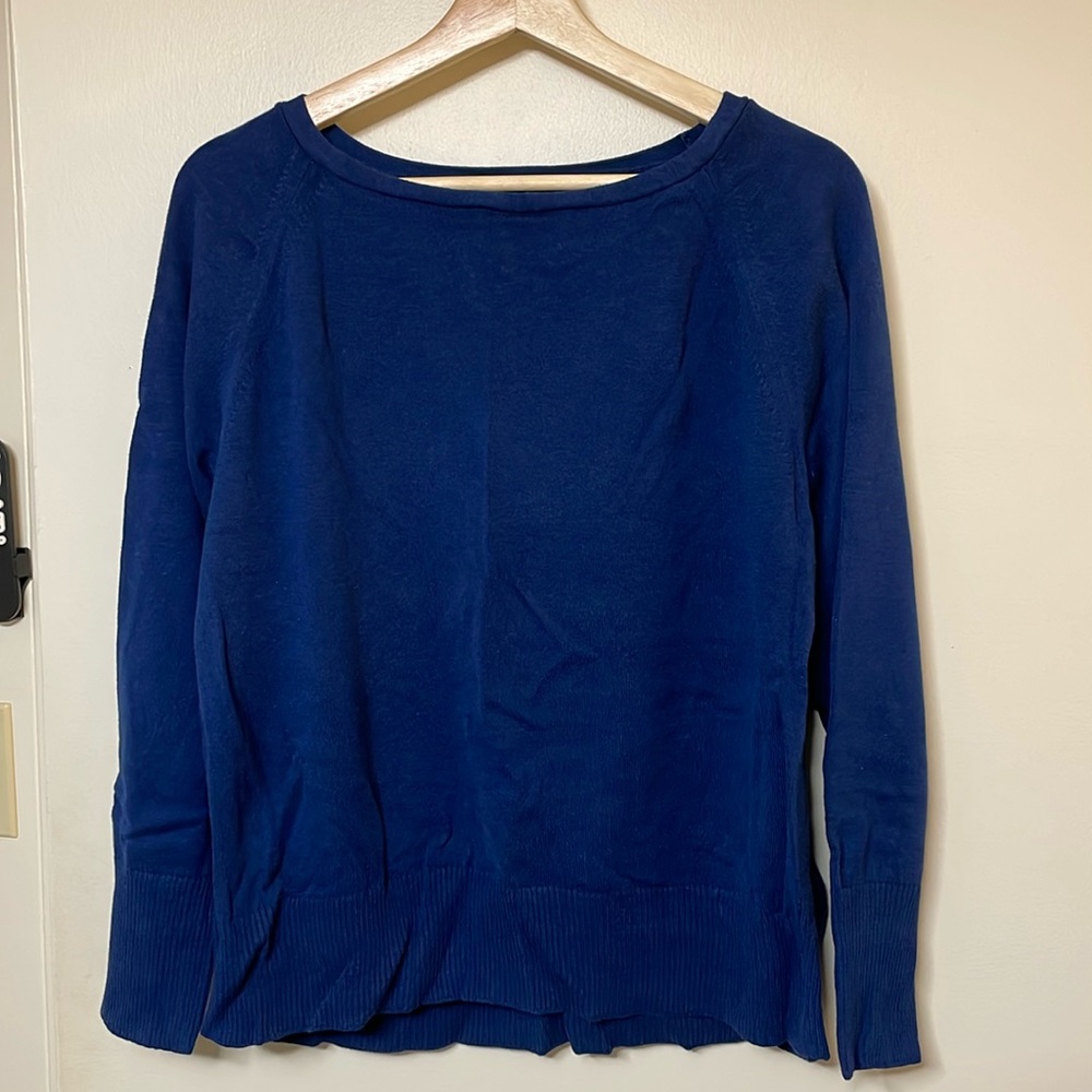 Deep blue boatneck sweater